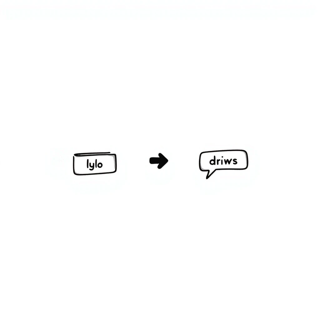 hand-drawn doodle of a simple algorithm with boxes and arrows emoji
