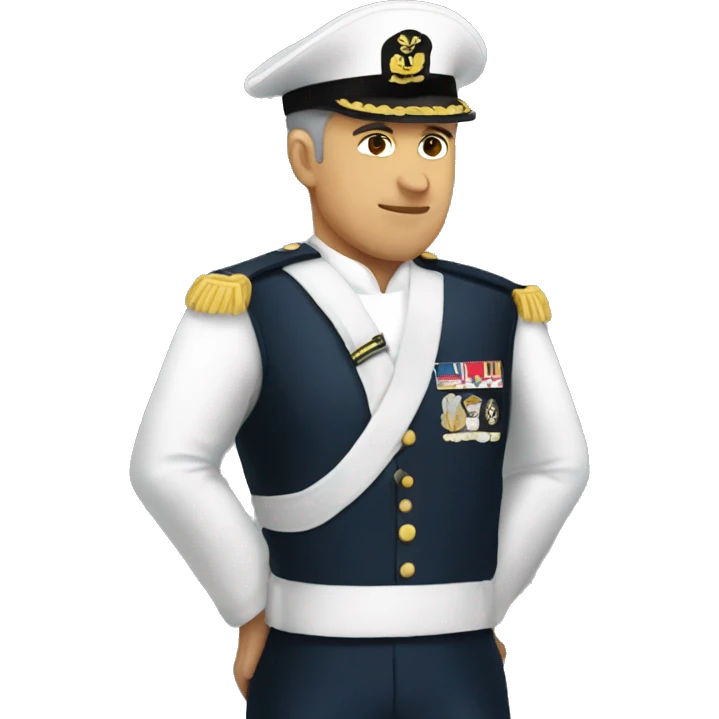 Naval officers on my back emoji