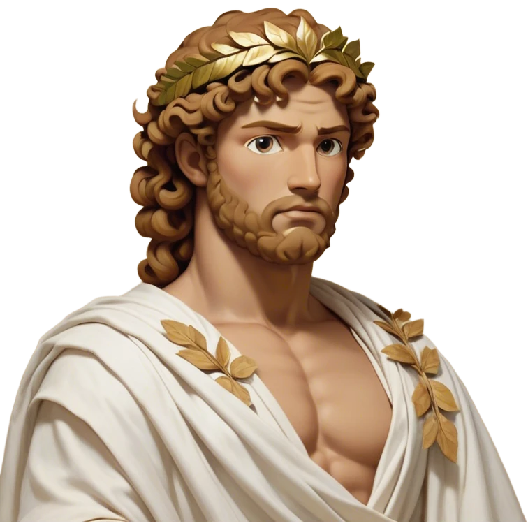 Cinematic Realistic Hercules Portrait, depicted as a classical Greek hero merging the fierce masculinity of Hercules with the refined face of Michelangelo's David. His light tan, chiseled skin glows with timeless strength, and his thick, curly, golden brown hair cascades in natural, sculpted curls reminiscent of a warrior’s mane. Draped in a flowing white robe with delicate golden accents and crowned with a traditional Greek laurel wreath, his intense, determined eyes exude noble might, all rendered under dynamic natural lighting with a mythic, radiant glow. emoji