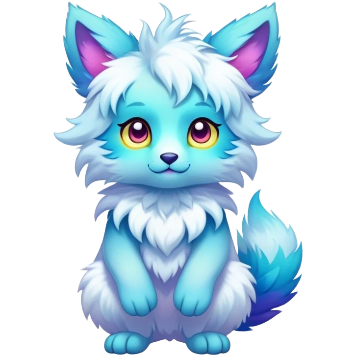 Full body Kawaii bright fantasy ethereal anthro fursona animal emoji