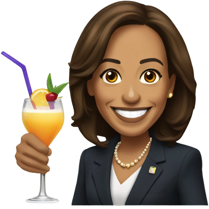 Kamala Harris drinking a cocktail emoji
