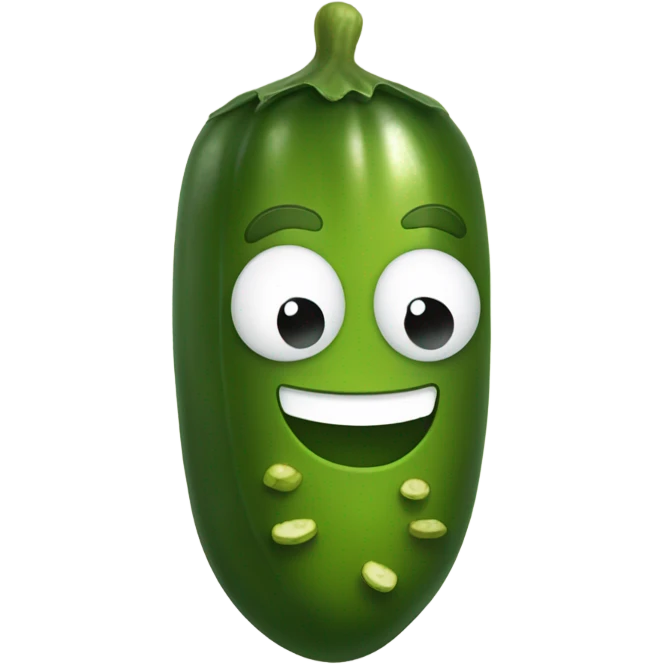 Pickle with a cute smile emoji