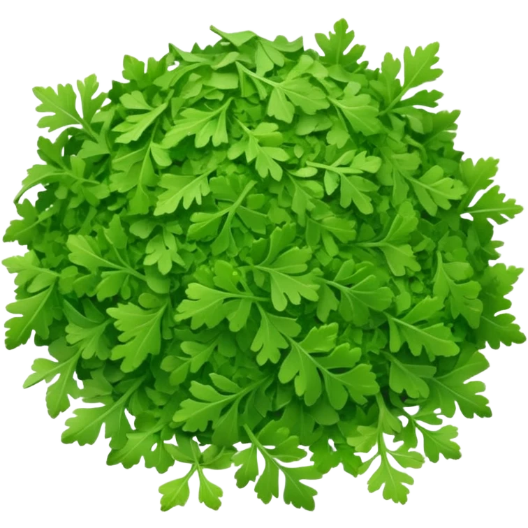 loose scatter of finely crumbled green herb flakes with jagged, flat shapes and a dry, matte texture, color ranges from bright to muted green, evoking dried curly or flat-leaf parsley, soft lighting, subtle shadows, emoji scale emoji