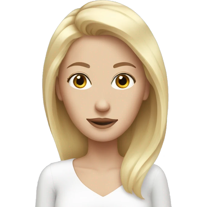 White woman blonde hair doing skincare emoji