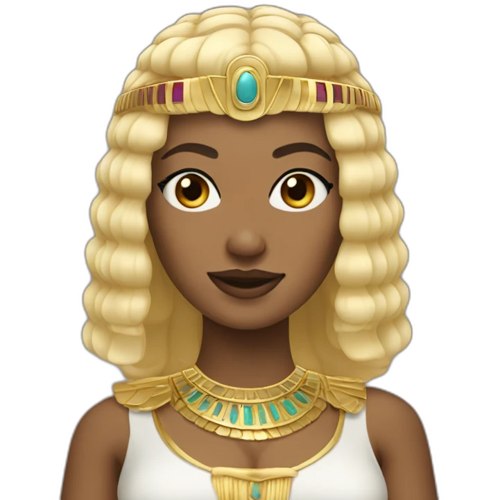 Cleopatra with blonde hair dancing emoji