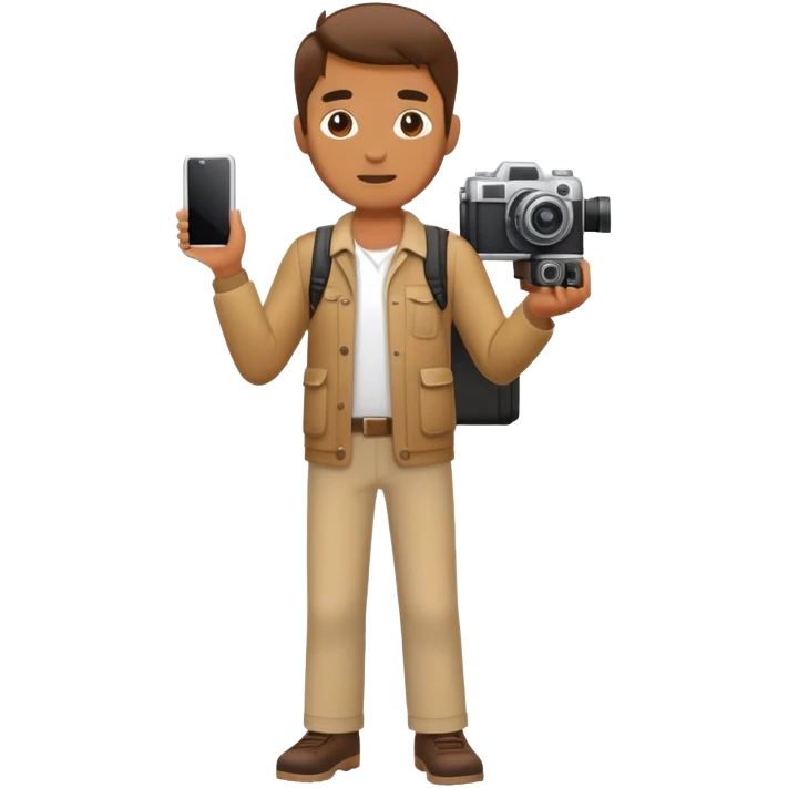 full body man with camera standing emoji
