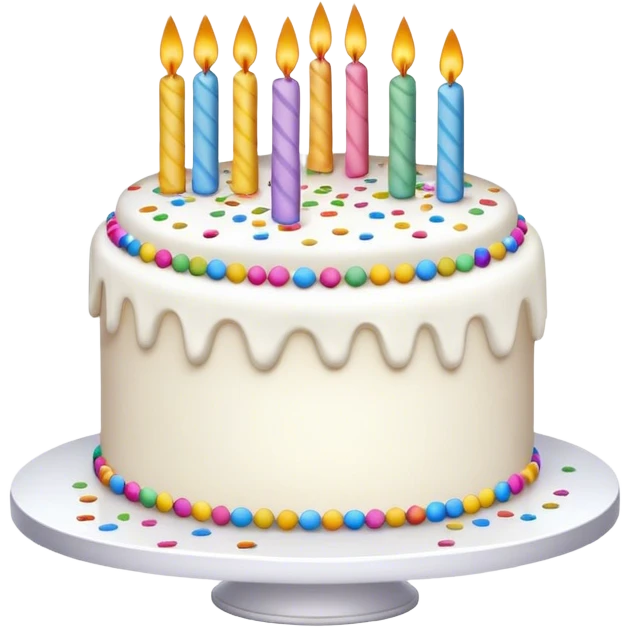 white cake with confetti emoji