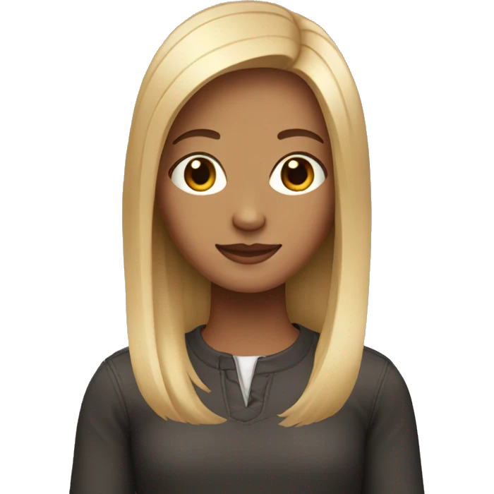 Girl with straight hair and light skin emoji