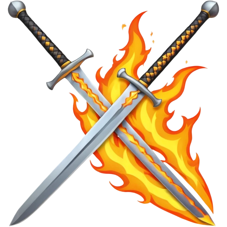 sword on fire crossed emoji