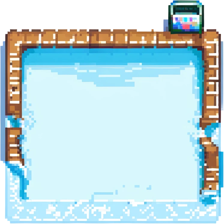 swimming pool, pixel art style emoji