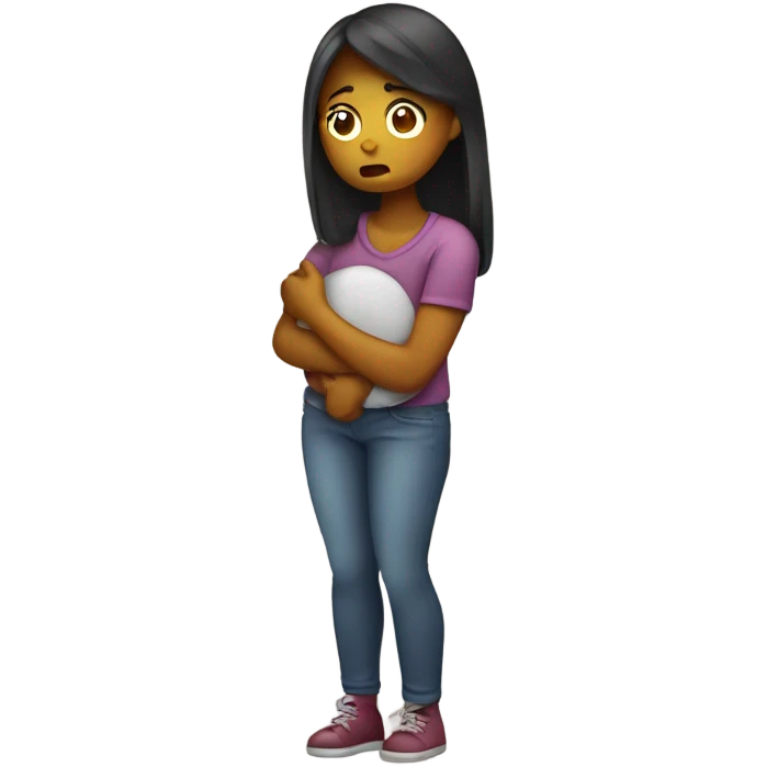 girl having a stomachache  emoji