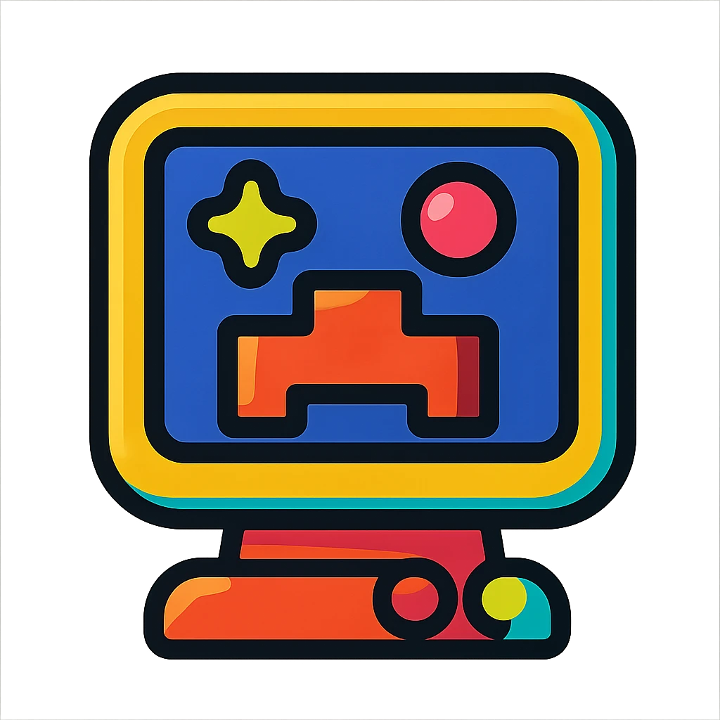 computer game icon with bold colors in vibrant toon style emoji
