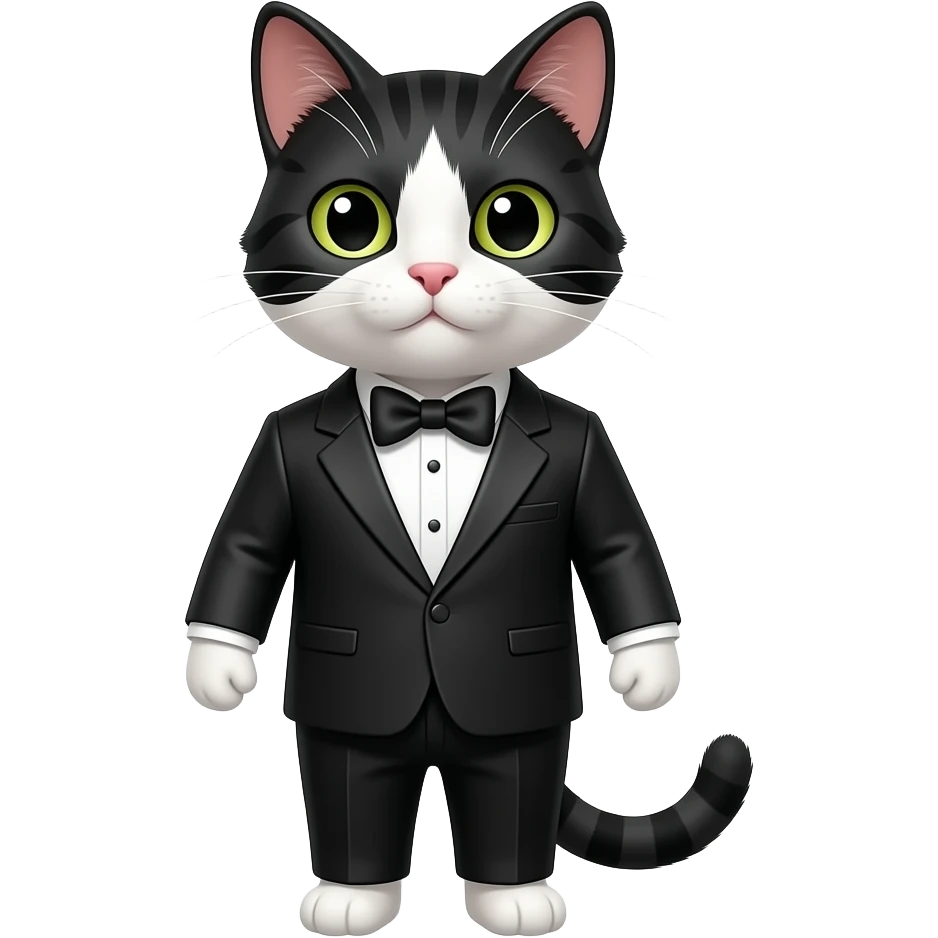 Tuxedo Cat(no clothes) emoji