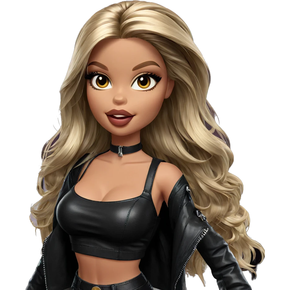 blonde beauty in leather jacket emoji
