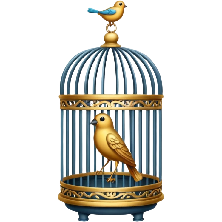 Bird cage, hanging or standing. emoji