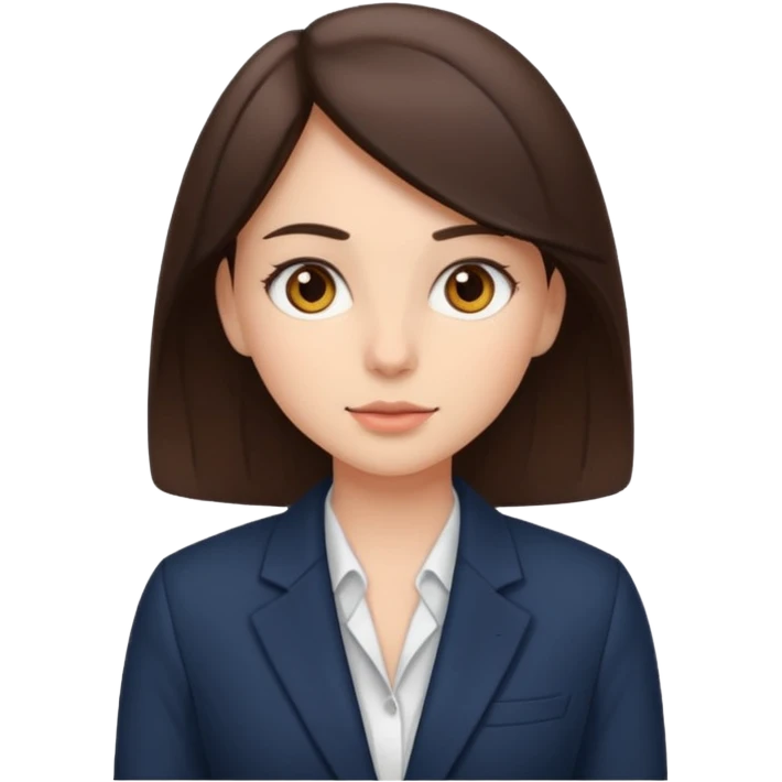 Девушка брюнетка в пиджаке с карими глазами emoji