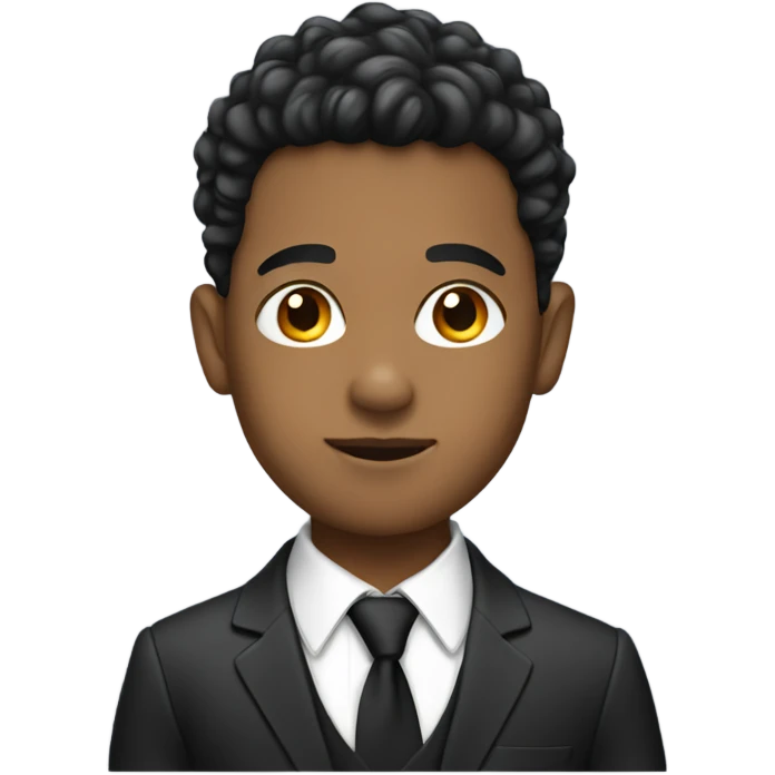mixed boy with suit on emoji