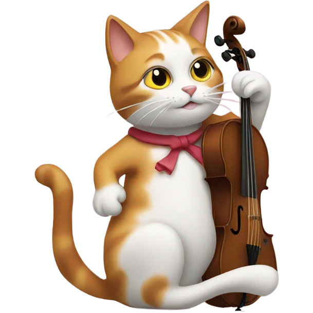 Cat playing the cello emoji