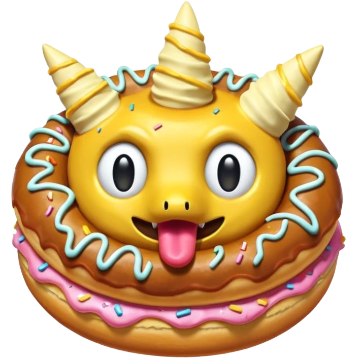 Necrozma Dusk Mane eating a sugary donut emoji