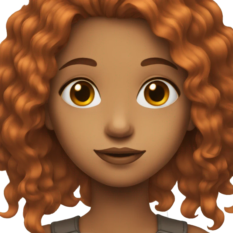 girl with hair brown orange drawing emoji