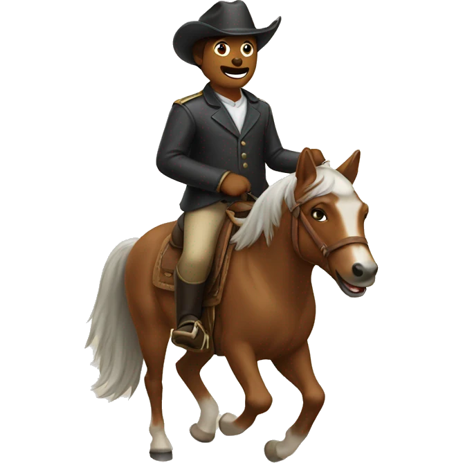 A dog riding a horse emoji