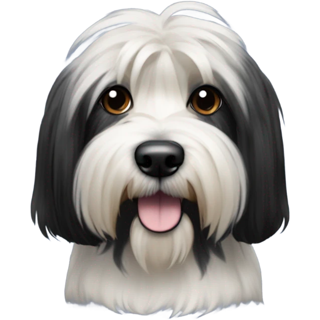 Tibetan terrier, all black fur  emoji