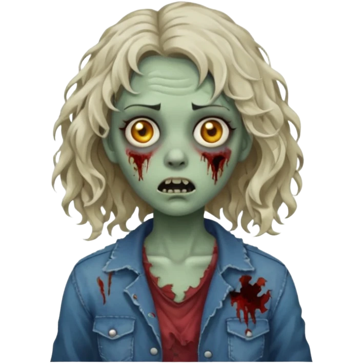 zombie girl wavy emoji