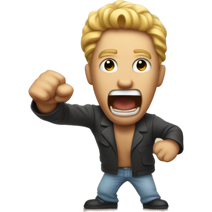 angey emoji man screaming and holding up hist fist emoji