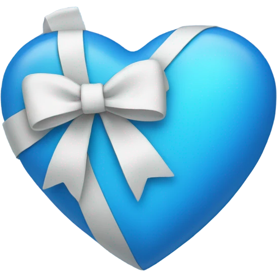 Blue heart with a bow  emoji