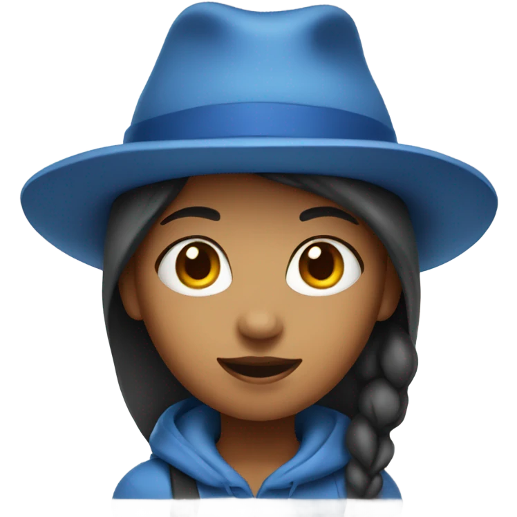 Girl wearing a blue hat emoji