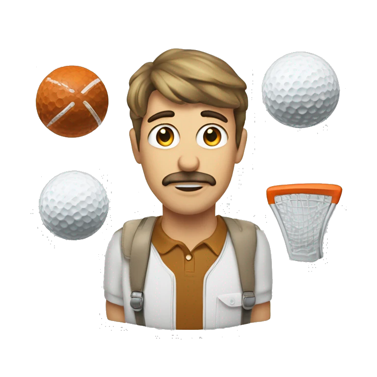 Homme avec une calvitie et les golfes creusés emoji