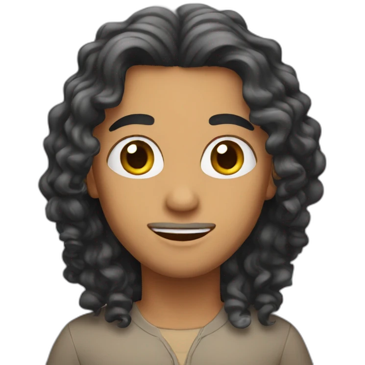 arab with curly long hair emoji