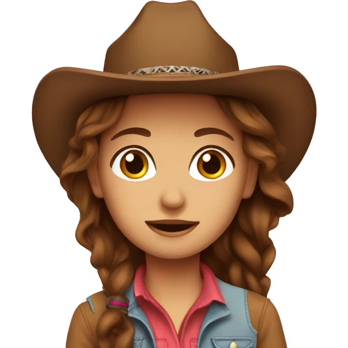 Brown hair cowgirl emoji