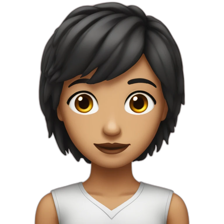 Brune aux yeux noirs emoji