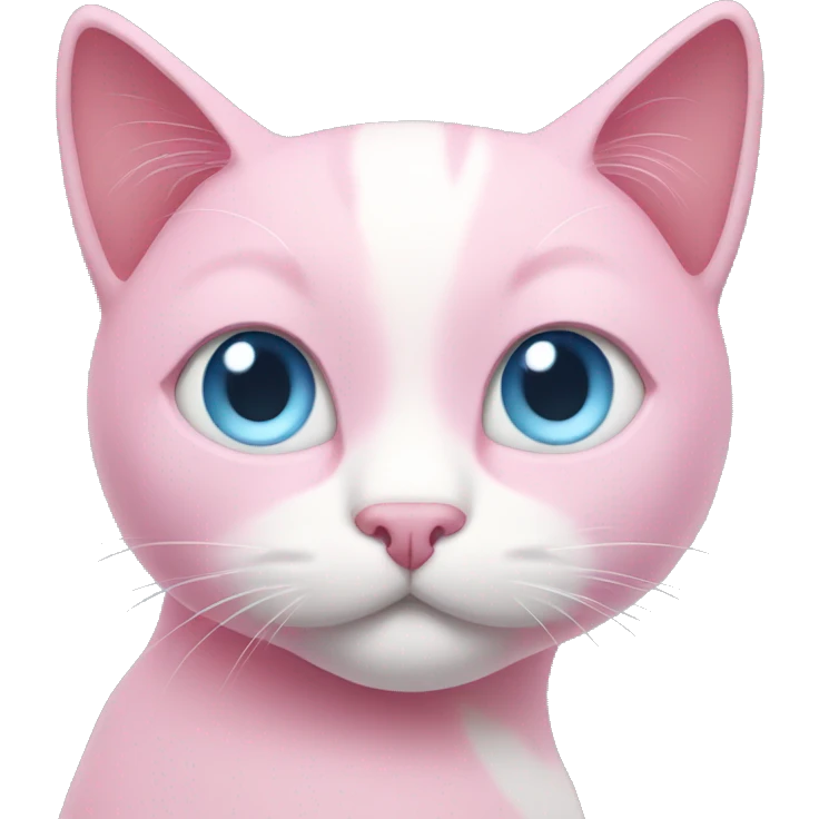 pink cat with light blue eyes emoji