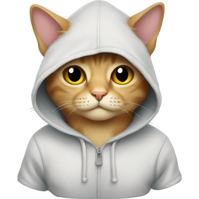Cat wearing a hoodie emoji