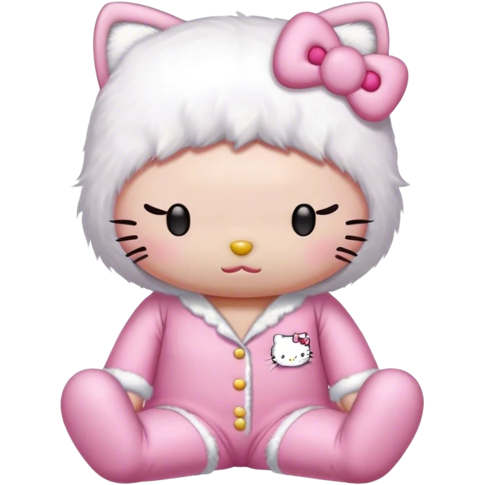 sleepy hello kitty in pijamas emoji