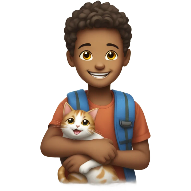 happy boy with cat meme emoji