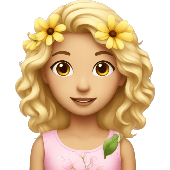 girl with flower emoji
