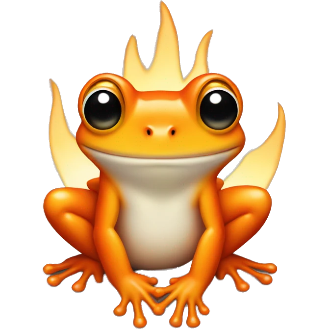 and orange frog with a white flame shape on its chest emoji