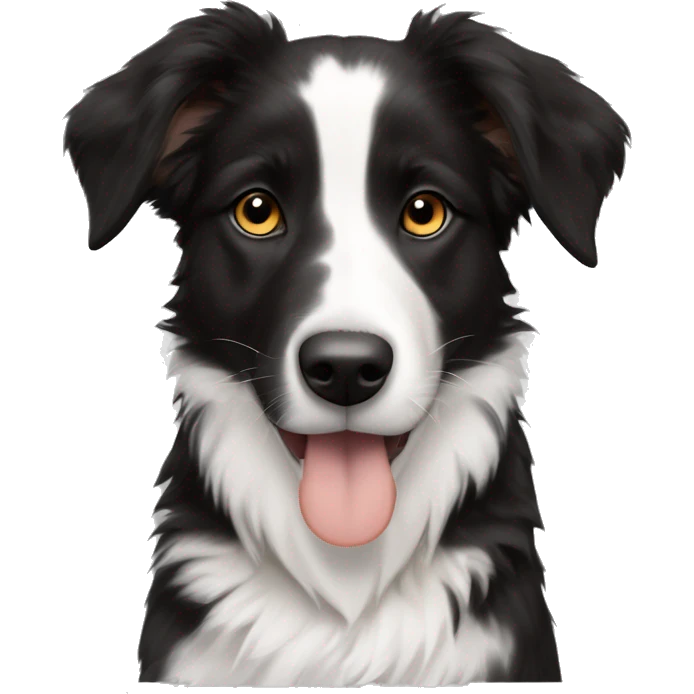 Puppy Savoy shepherd mix border collie, black & white, touch of brown on paws (muzzle right side is white) emoji