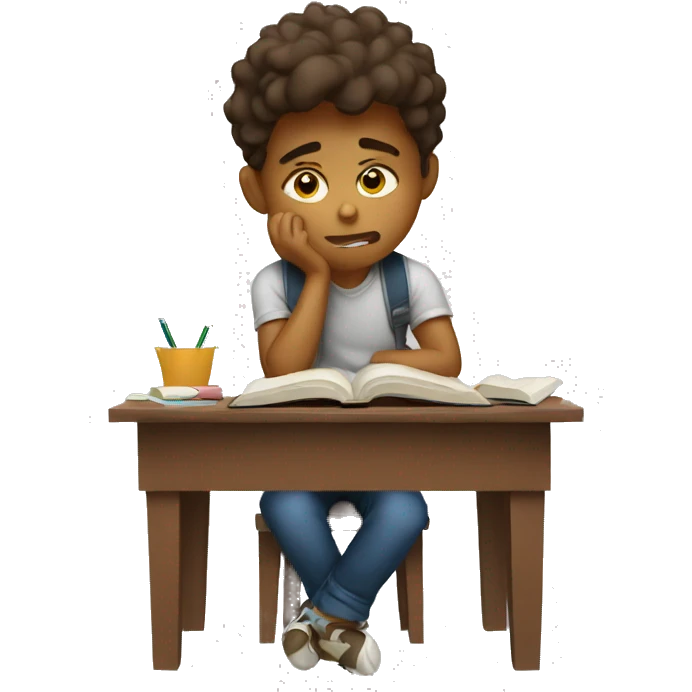 boy frustrated while studying  emoji