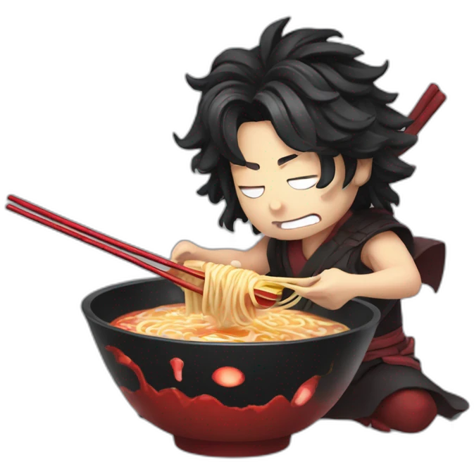 demon slayer eating ramen emoji
