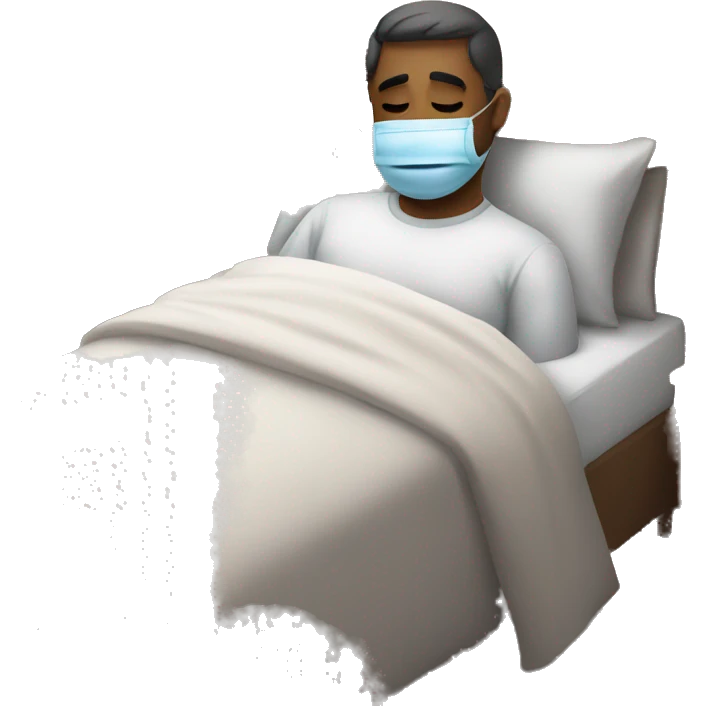 A man have mask and sleeping on bed emoji