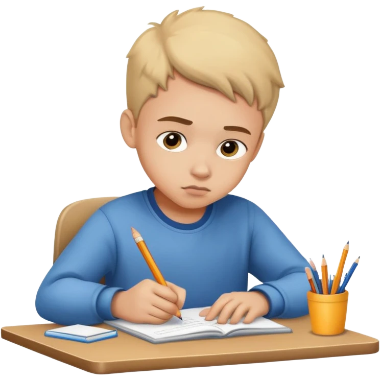 Kid doing homework emoji