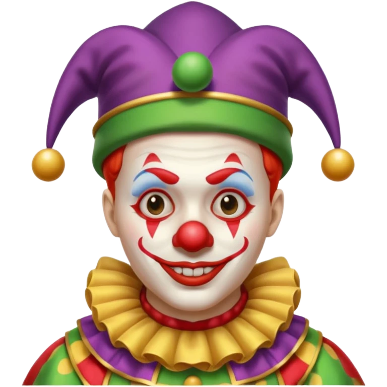 Clown with jester hat, half body emoji
