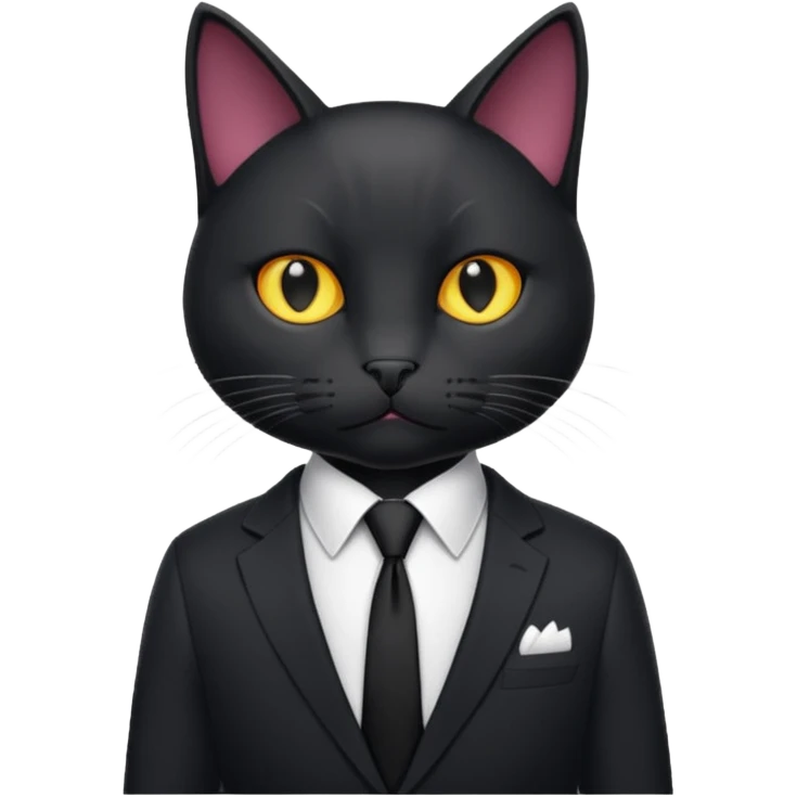 𝐛𝐥𝐚𝐜𝐤 𝐜𝐚𝐭 𝐰𝐢𝐭𝐡 𝐚 𝐬𝐮𝐢𝐭 emoji