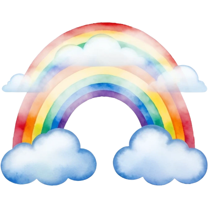 watercolor misty rainbow  emoji