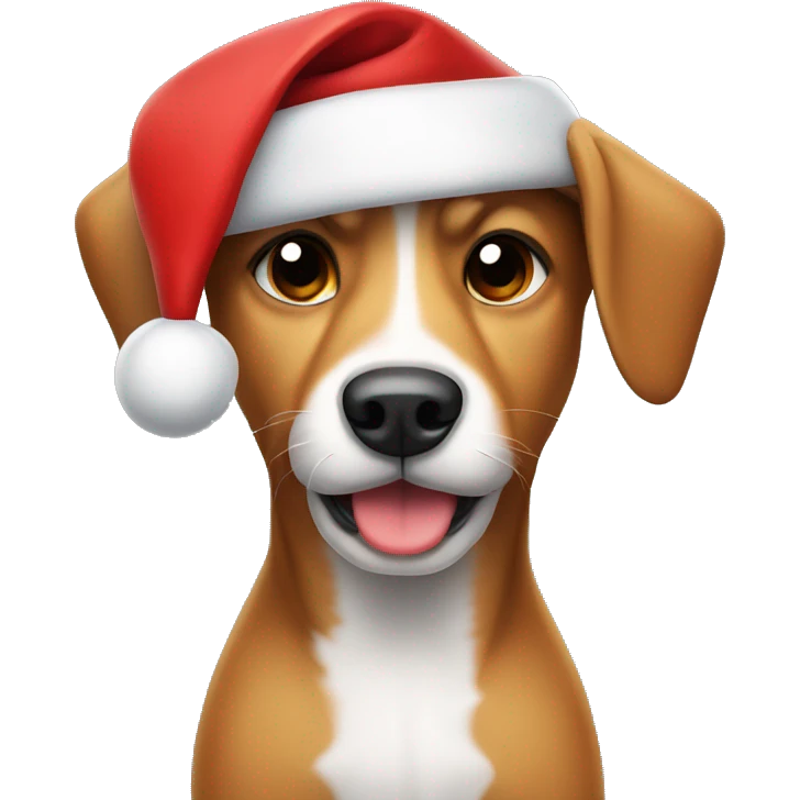 dog wearing santa hat emoji