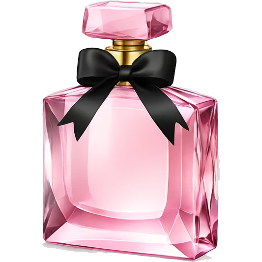 light pink crystal perfume bottle with black ribbon display emoji